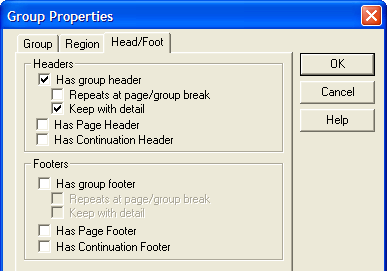 Group Head Foot Properties